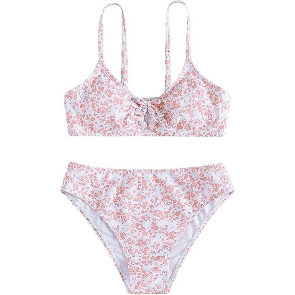 MSRP $33 COZYEASE Girls' 11Y 2 Piece Ditsy Floral Print Triangle Bikini Swimsuit